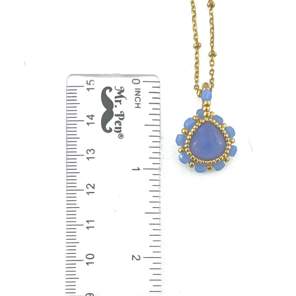 Tanzanite teardrop pendant necklace