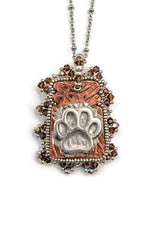Dog Paw Print Beaded Necklace