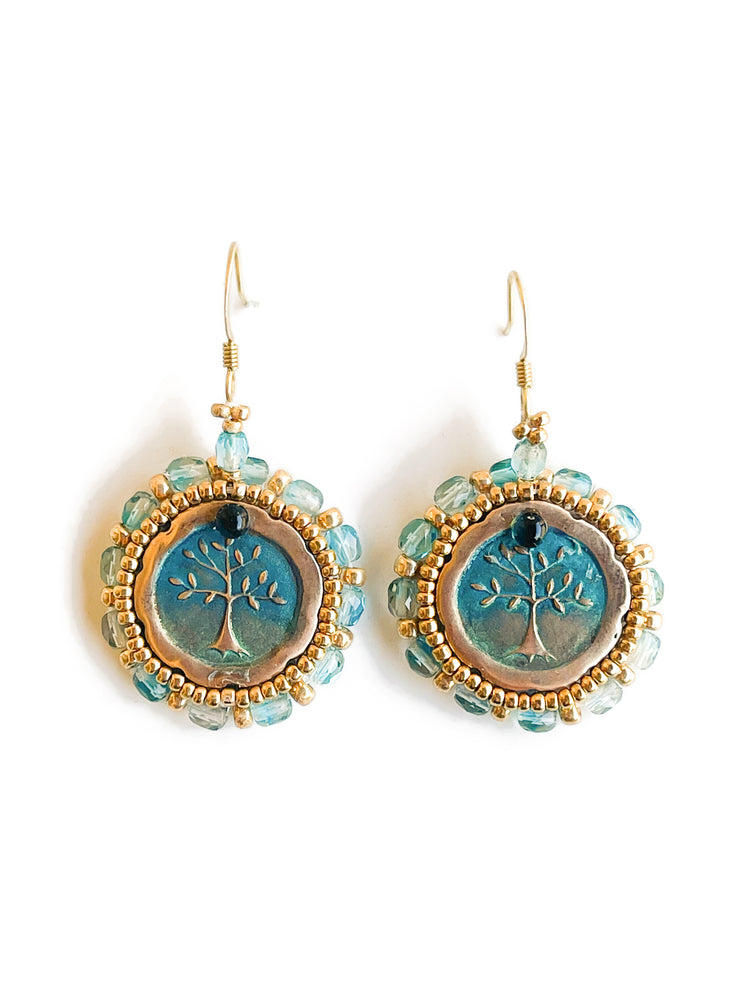
            
                Load image into Gallery viewer, Gorgeous Tree of Life Beaded Earrings
            
        