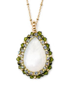 Stunning Teardrop Opalite Mirror Gemstone Beaded Necklace