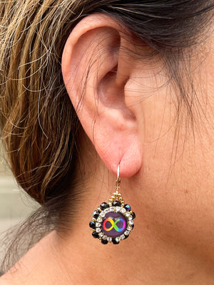 
            
                Load image into Gallery viewer, Neurodiversity Infinity Symbol Beaded Earrings
            
        