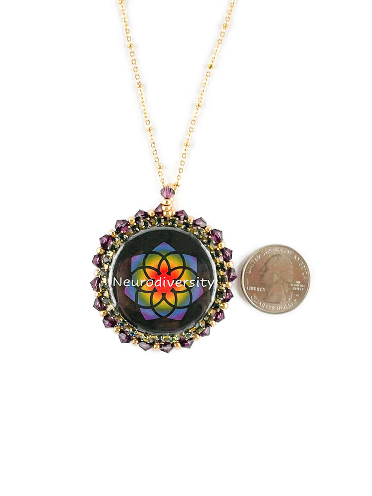 
            
                Load image into Gallery viewer, Celebrate Neurodiversity Large Beaded Pendant Necklace
            
        
