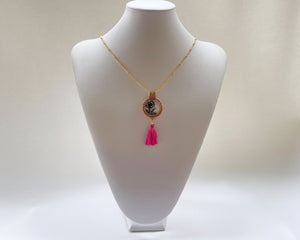 Pretty in Pink Flower Pendant Necklace