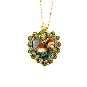 Magnificent Multicolored Jasper Heart Pendant Necklace